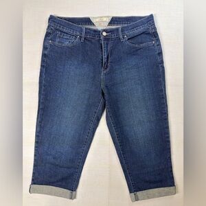 Levis Cropped Cuffed Jeans Dark Wash Denim Pants Capri Bottoms Womens Size 12